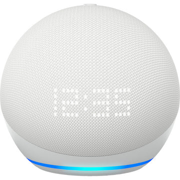 Amazon Echo Dot with Clock - Glacier White (5th Generation)